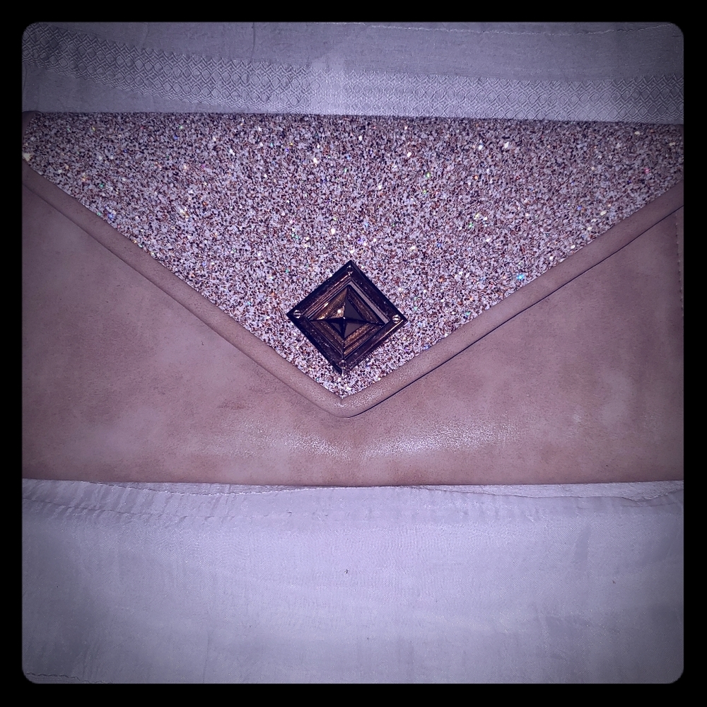 Fancy tan clutch